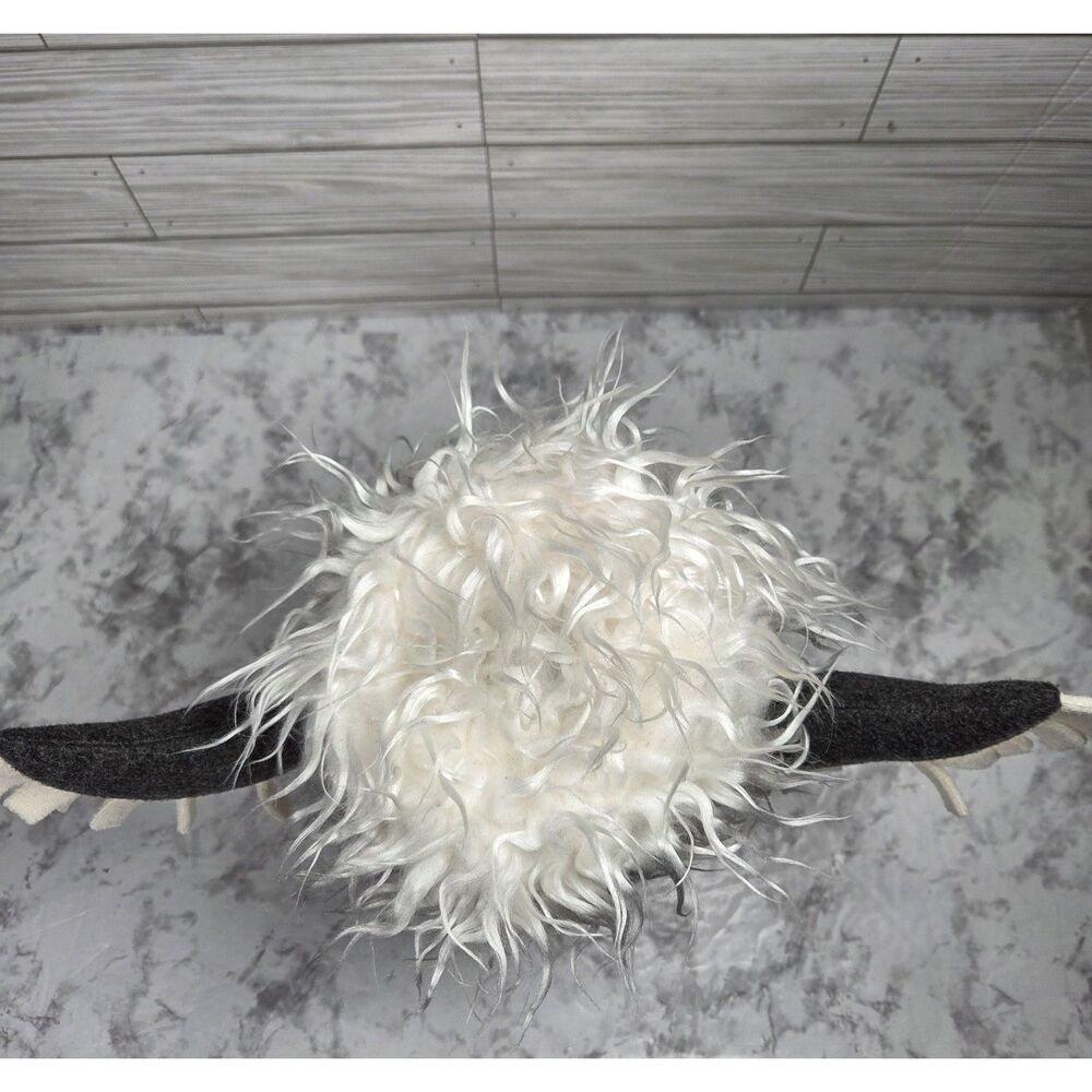 Eisbär Viking Horns Trapper Beanie Hat Wool Blend Earflaps Faux Fur - Picture 3 of 4
